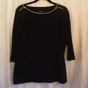 Kate Park Black Boat Neck Top